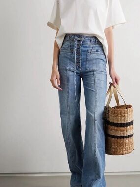 Ulla Johnson Abrams Belted High Rise Wide Leg Jeans